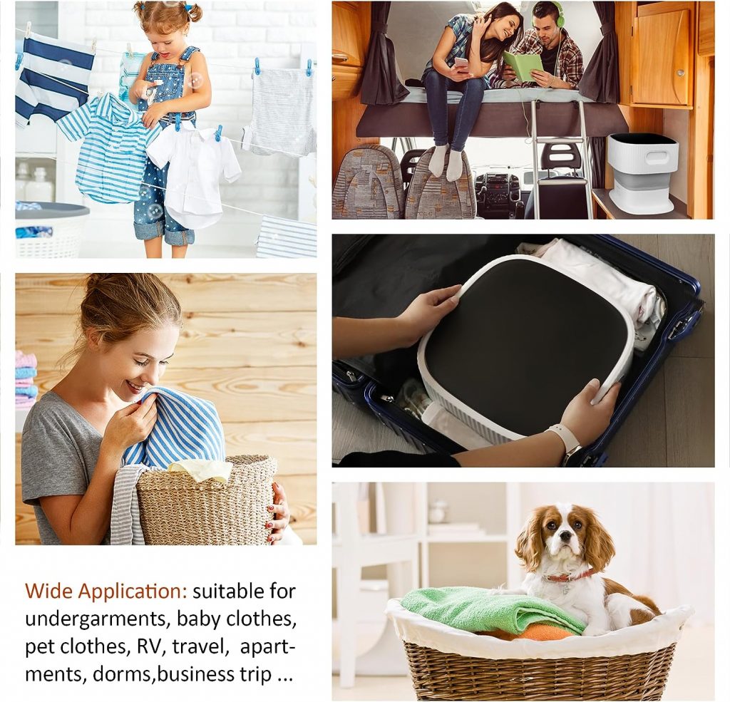 2023 New Portable Washing Machine Automatic Foldable Mini Washing Machine with Blue Light for Washing Baby Clothes Underwear Socks, Mini washer suitable for Apartment Travel Camping RV Laundry