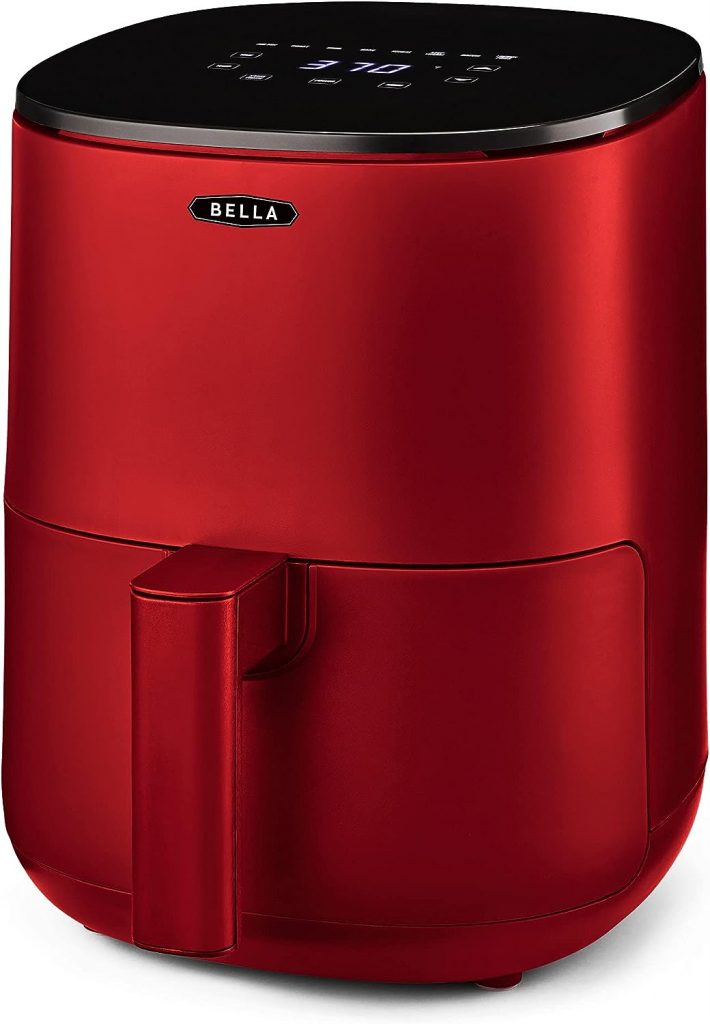 BELLA 2.9QT Touchscreen Air Fryer Oven and 5-in-1 Multicooker with Removable NonstickDishwasher Safe Crisping Tray and Basket, 1400 Watt Heating System, Matte Red
