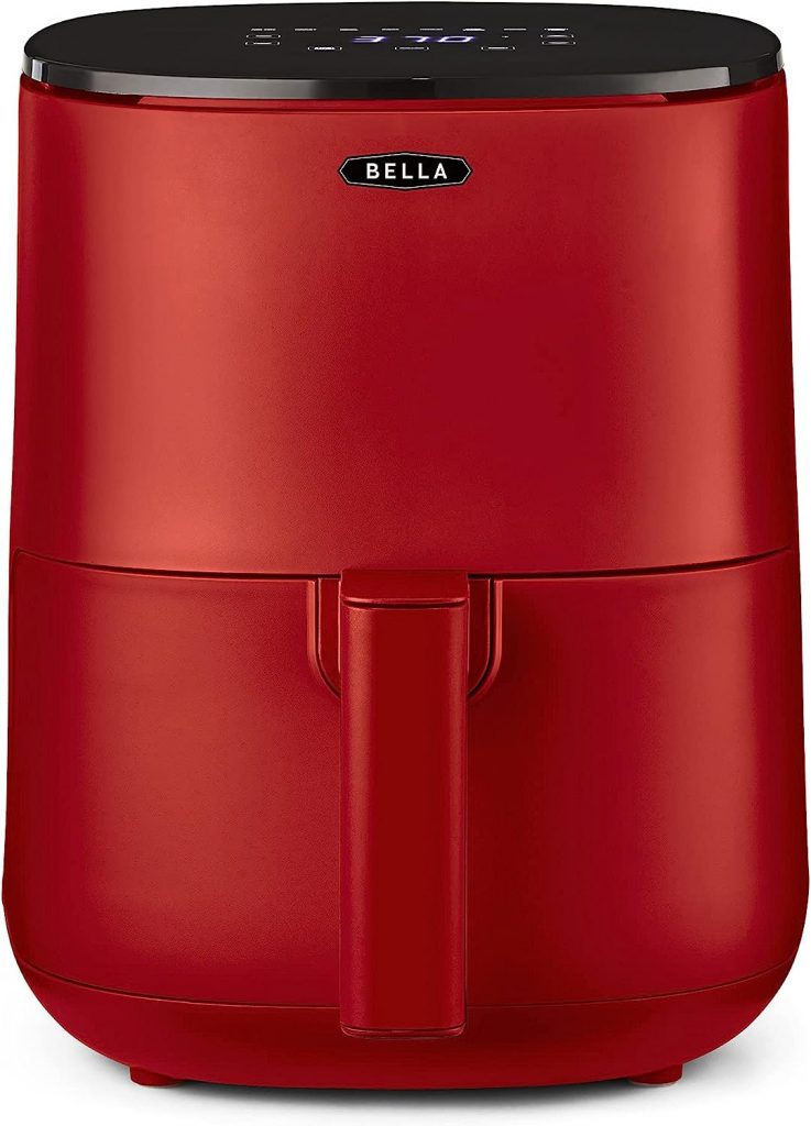 BELLA 2.9QT Touchscreen Air Fryer Oven and 5-in-1 Multicooker with Removable NonstickDishwasher Safe Crisping Tray and Basket, 1400 Watt Heating System, Matte Red