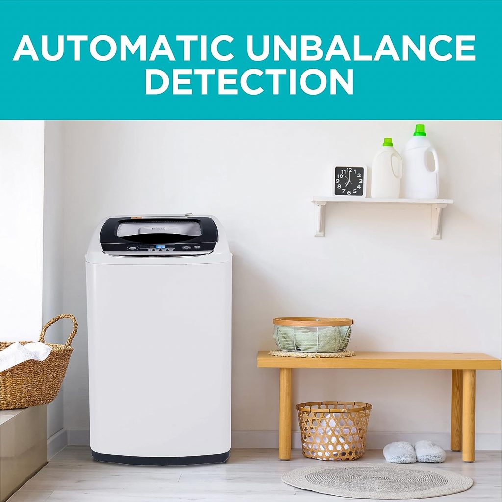 BLACK+DECKER Small Portable Washer, Washing Machine for Household Use, Portable Washer 0.9 Cu. Ft. with 5 Cycles, Transparent Lid  LED Display