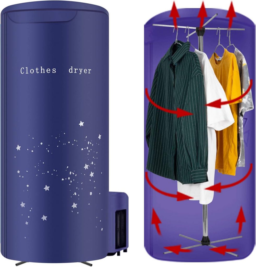 Clothes Dryer Portable Travel Mini 900W dryer machine,Portable dryer for apartments,Nekithia New Generation Electric Clothes Drying