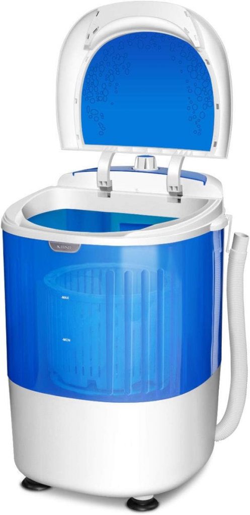 COSTWAY Portable Mini Washing Machine with Spin Dryer, Washing Capacity 5.5lbs, Electric Compact Machines Durable Design Energy Saving, Rotary Controller, Laundry Washer for Home Apartment RV, Blue