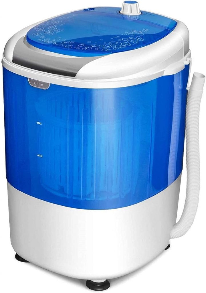 COSTWAY Portable Mini Washing Machine with Spin Dryer, Washing Capacity 5.5lbs, Electric Compact Machines Durable Design Energy Saving, Rotary Controller, Laundry Washer for Home Apartment RV, Blue