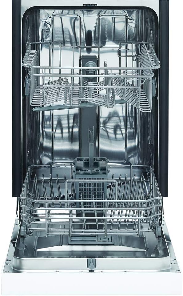 Danby 18 Inch Built in Dishwasher, 8 Place Settings, 6 Wash Cycles and 4 Temperature + Sanitize Option, Energy Star Rated with Low Water Consumption and Quiet Operation - White (DDW1804EW)