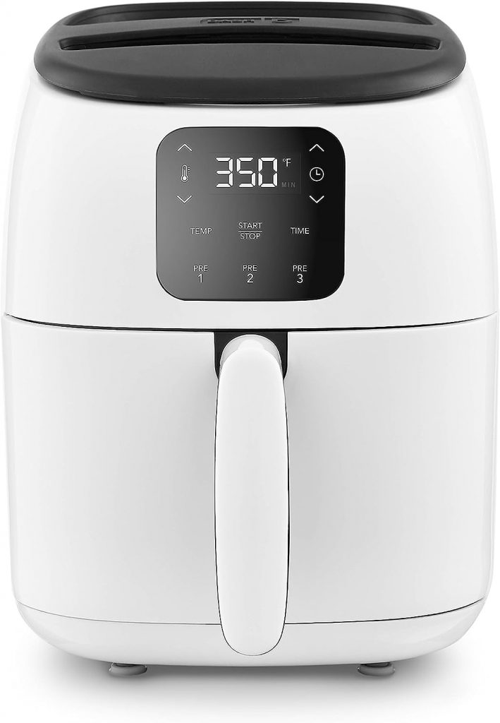 DASH Tasti-Crisp™ Digital Air Fryer with AirCrisp Technology, Custom Presets, Temperature Control, and Auto Shut Off Feature, 2.6 Quart - White