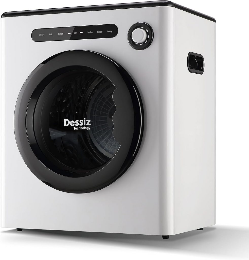 Dessiz Digital Control Compact Laundry Dryer - 10lbs Capacity, Portable Clothes Dryer Machine for Small Spaces, RVs and Apartments - Quiet, Sturdy and Easy to Use - Supplemental Dryer for Existing Laundry Machines - Drying Excellence Guaranteed