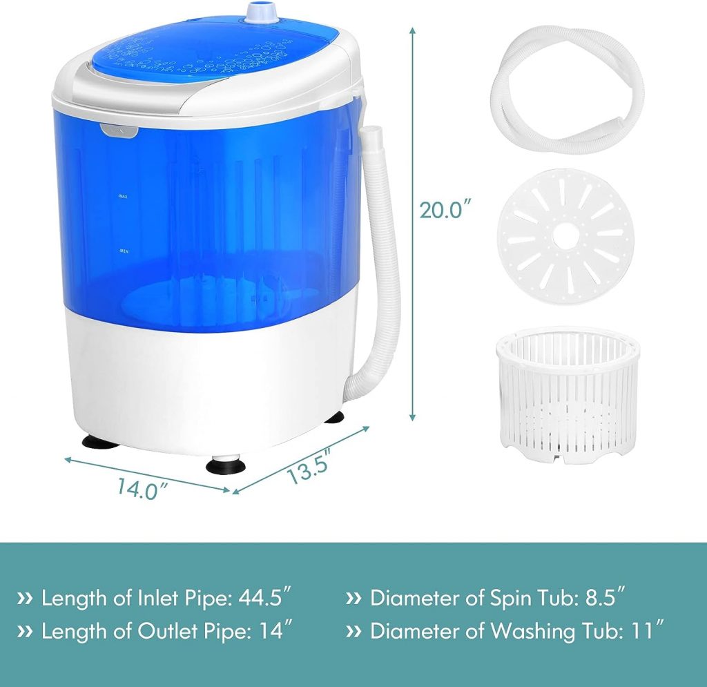 Giantex Portable Washing Machine, Mini Washer and Spinnner Combo, 5.5lbs Washing Capacity, Semi-automatic Compact Laundry Machine for Apartment Dorm RV