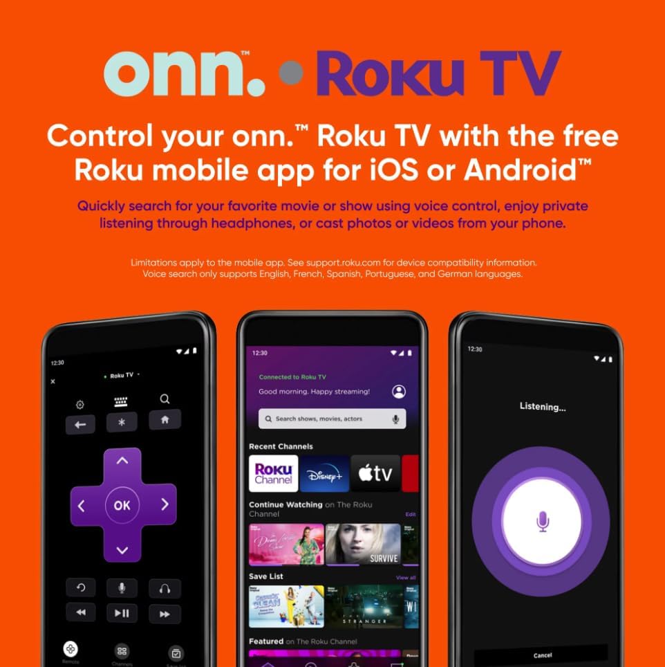 Onn. 100012589 32 720P HD Roku Smart TV Includes Wall Mount 2020 Model (No Leg Stands) (Renewed)