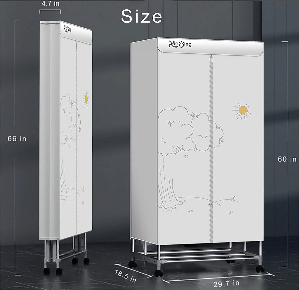 Portable Dryer, New Lock Tube Clothes Dryer, 1000W Electric Dryer, Double-layer Foldable Portable Dryer for Apartments