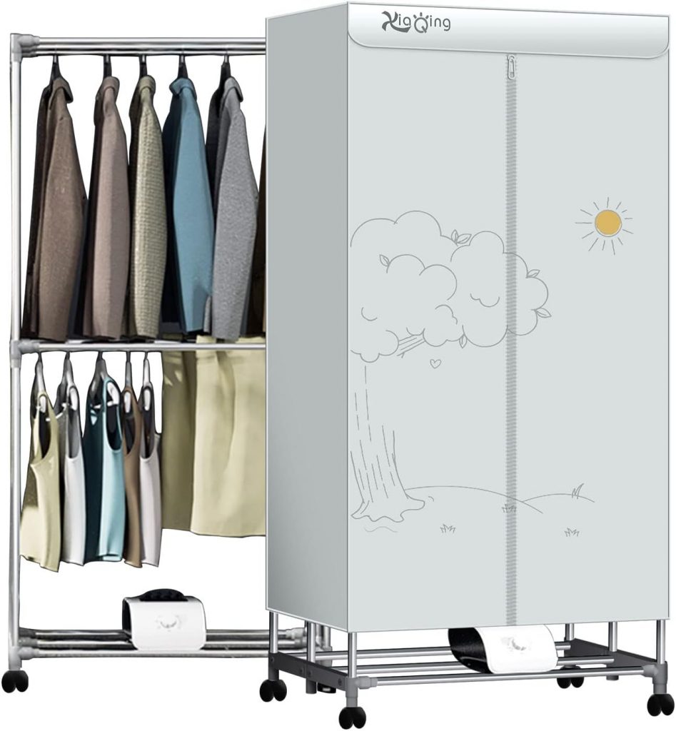Portable Dryer, New Lock Tube Clothes Dryer, 1000W Electric Dryer, Double-layer Foldable Portable Dryer for Apartments