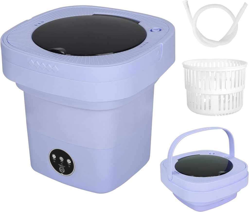 Portable Washing Machine and Dryer Combo, 6.5L Mini Folding Washing Machine Portable with Disinfection Function, Small Portable Washer and Dryer Combo for Apartments, Dorm, Camping, RV, Travel Laundry