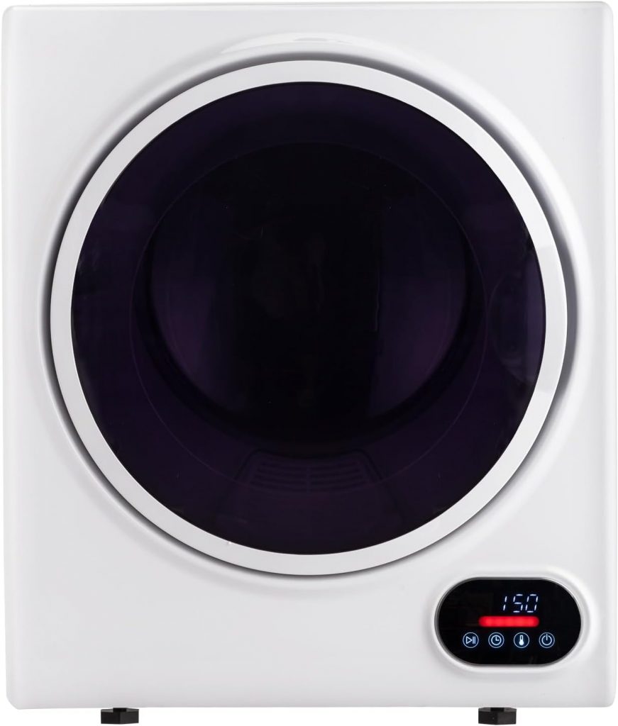 ROVSUN Portable Clothes Dryer, 110V High End Front Load Laundry Tumble Dryer Machine with Stainless Steel Tub High End LCD Touch Panel for Apartment, Dorm, 850W