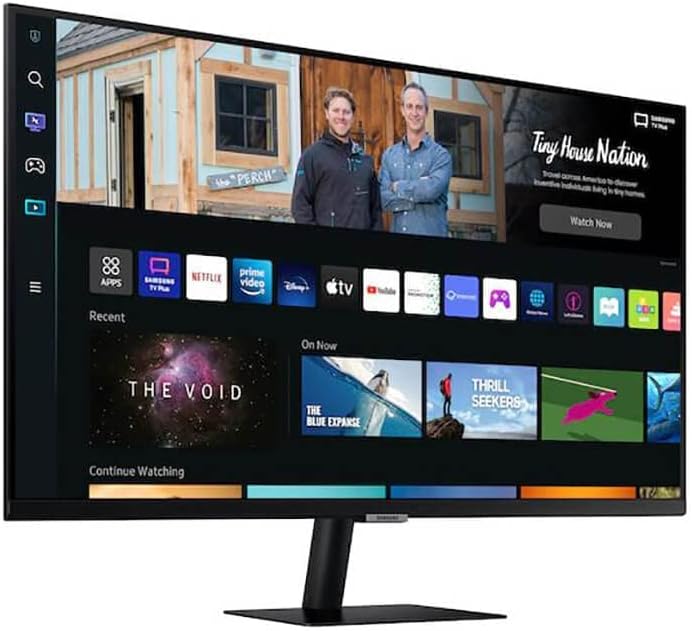 SAMSUNG 32 M50B Series FHD Smart Monitor w/Streaming TV, 4ms, 60Hz, HDMI, HDR10, Watch Netflix, YouTube and More, Slimfit Camera, IoT Hub, Mobile Connectivity, 2022, LS32BM502ENXGO, Black (Renewed)