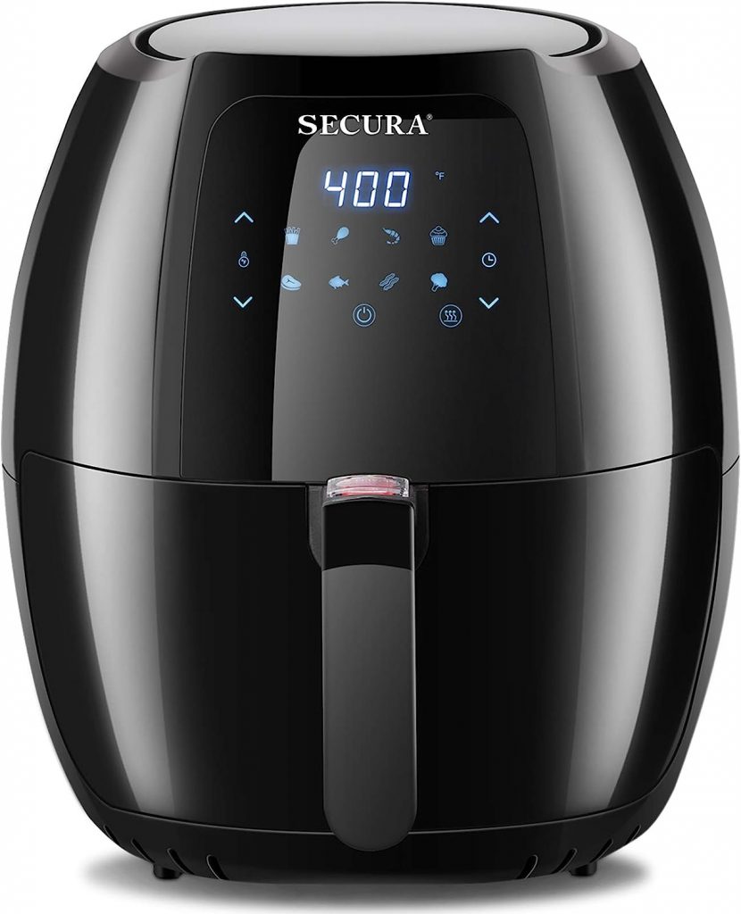 Secura Max 6.3Qt Air Fryer, 1700W Digital Hot Air Fryer | 10-in-1 Oven Oilless Electric Cooker w/Preheat  Shake Remind, 8 Cooking Presets, Nonstick Basket, ETL Listed