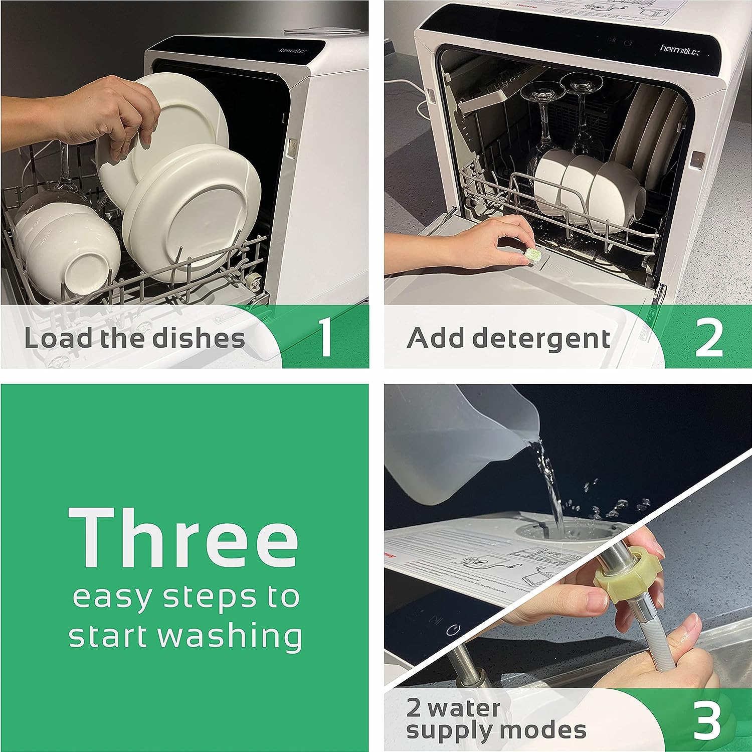 Small Dishwasher with 5-Liter Built-in Water Tank Review