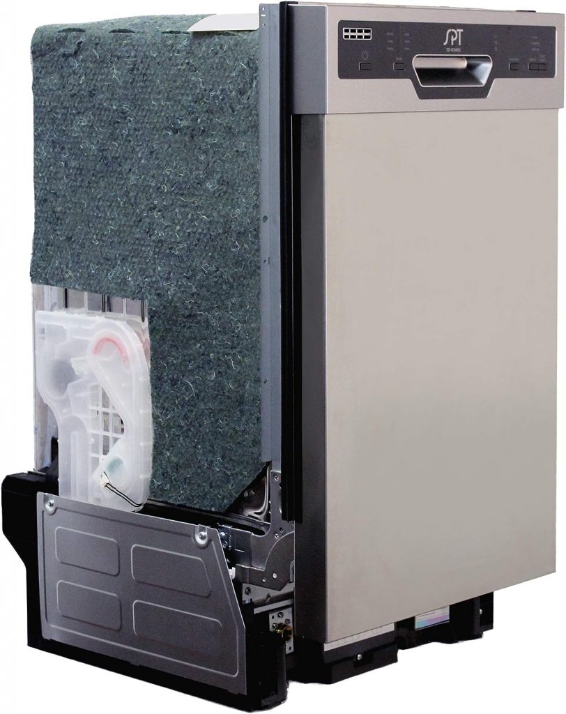 SPT SD-9254SS 18″ Wide Built-In Dishwasher w/Heated Drying, ENERGY STAR, 6 Wash Programs, 8 Place Settings and Stainless Steel Tub – Stainless