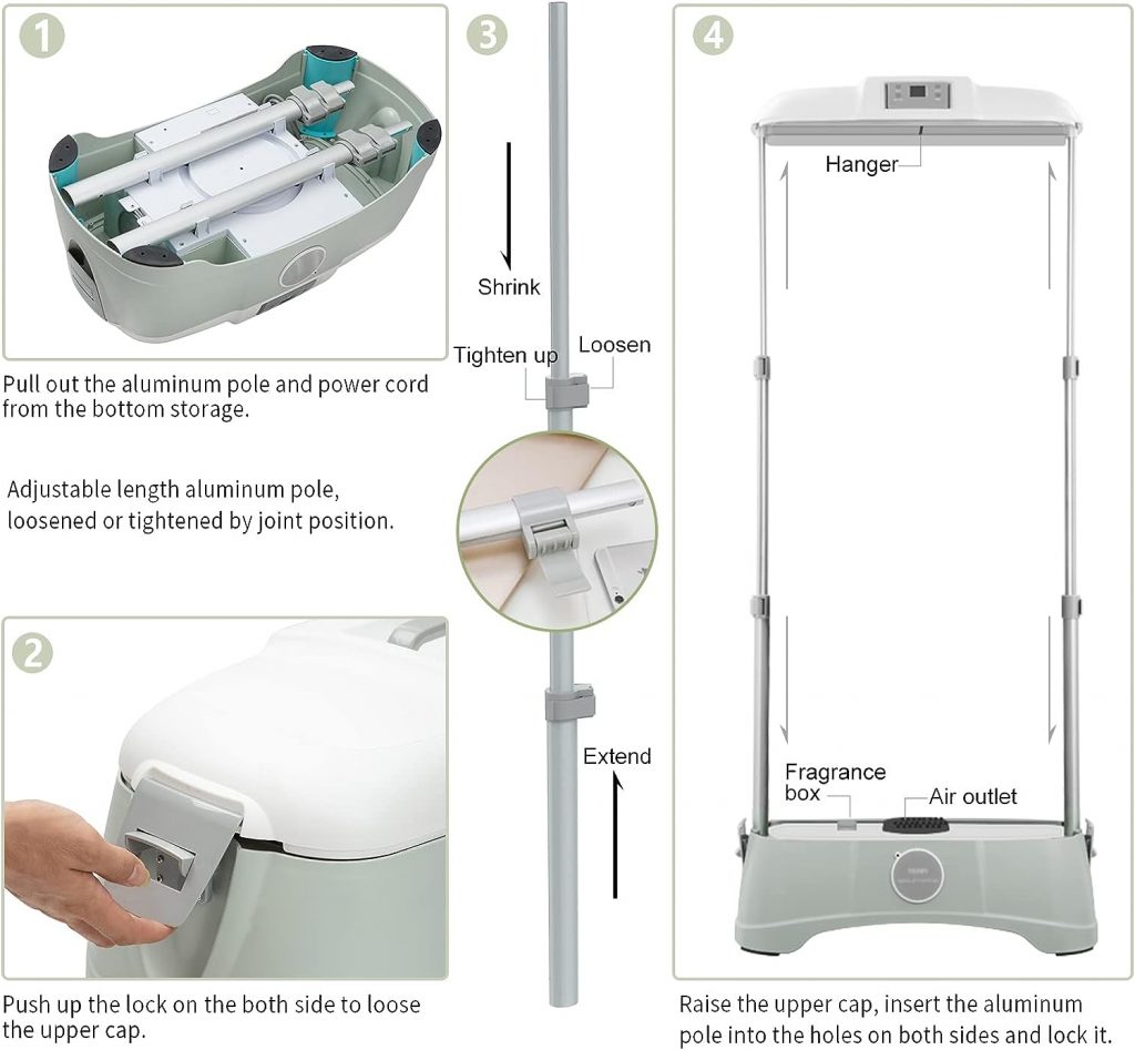 TJ. Portable Dryer, Electric Clothes Dryer with PTC Drying  Intelligent Timer, 110V 600W Foldable Dryer for Clothes with 11LBS Capacity, Aroma Function, Fast Drying  Low Noise for Apartments RVs Travel