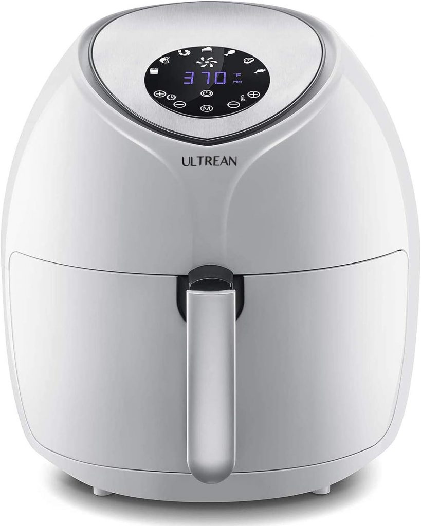 Ultrean Air Fryer 6 Quart, Large Family Size Electric Hot Airfryer XL Oven Oilless Cooker with 7 Presets, LCD Digital Touch Screen and Nonstick Detachable Basket,UL Certified,1700W (white)