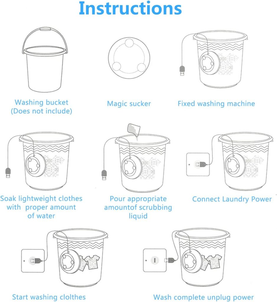 WAQIA Mini Washing Machine Portable Ultrasonic Turbine Washer, Portable Washing Machine with USB for Travel Business Trip or College Rooms
