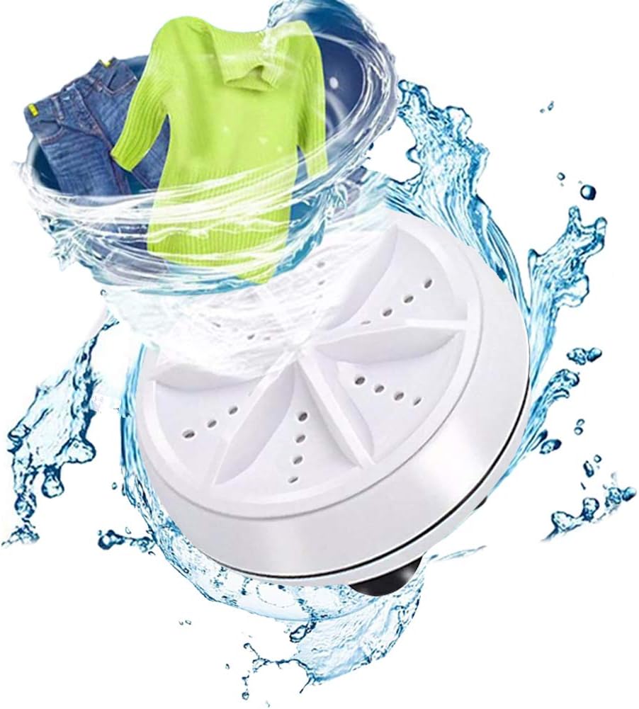 WAQIA Mini Washing Machine Portable Ultrasonic Turbine Washer, Portable Washing Machine with USB for Travel Business Trip or College Rooms