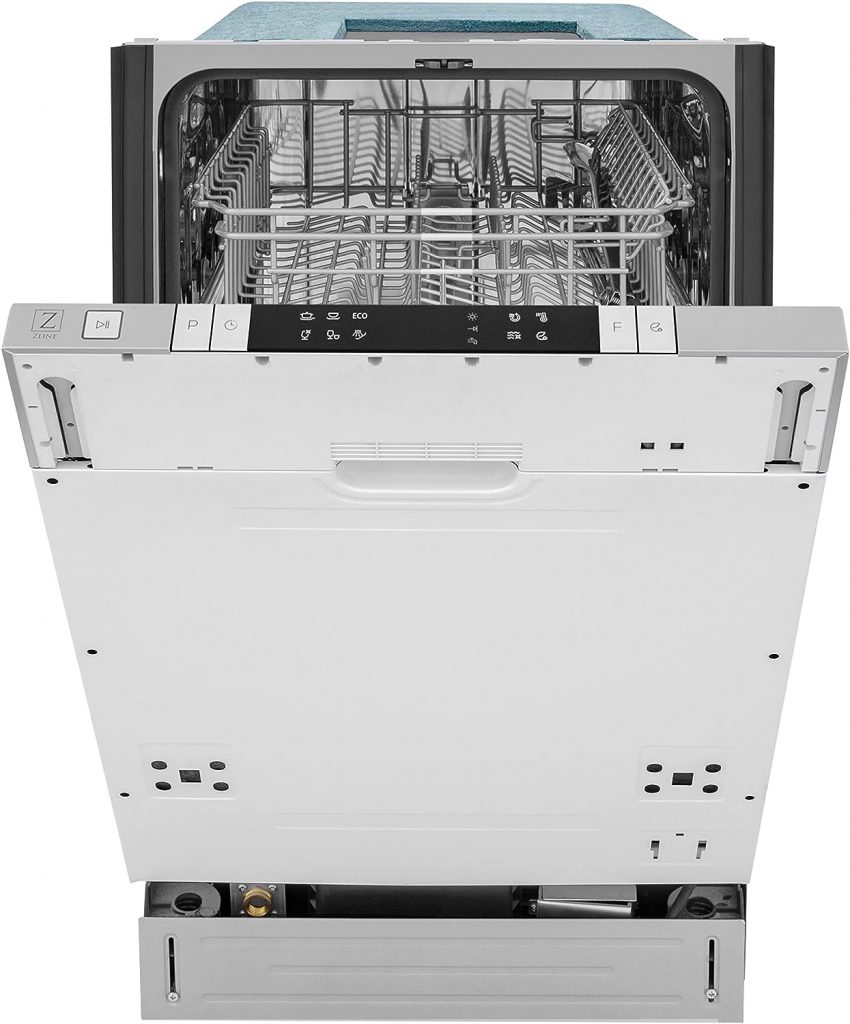 ZLINE 18 in. Top Control Dishwasher in Custom Panel Ready with Stainless Steel Tub