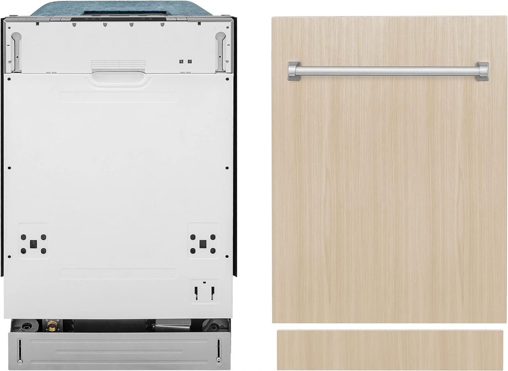 ZLINE 18 in. Top Control Dishwasher in Custom Panel Ready with Stainless Steel Tub