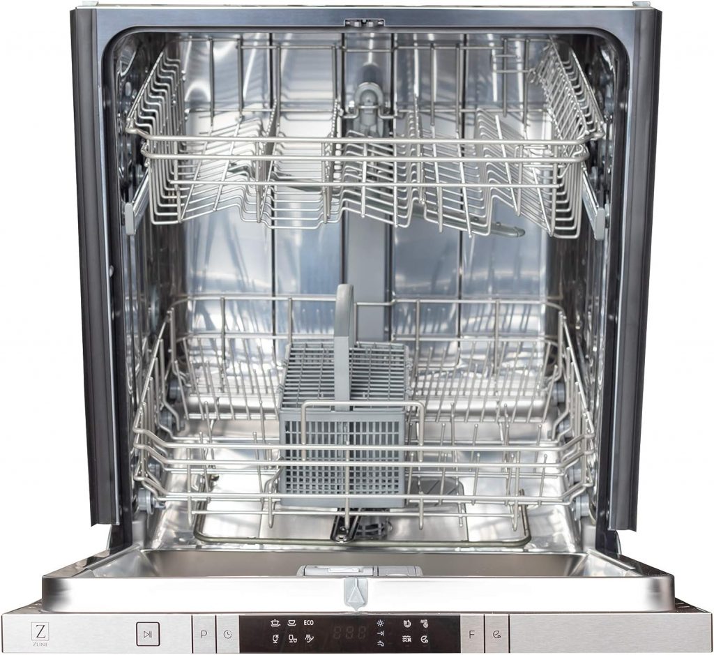 ZLINE 24 in. Top Control Dishwasher in Blue Gloss with Stainless Steel Tub and Modern Style Handle