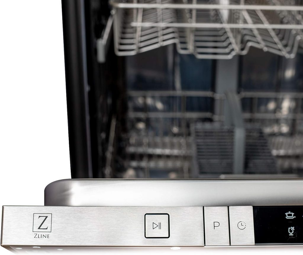 ZLINE 24 in. Top Control Dishwasher in Blue Gloss with Stainless Steel Tub and Modern Style Handle